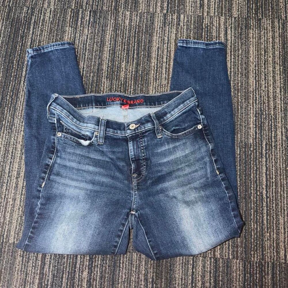 Lucky Brand Mid Rise Skinny Ankle Jeans Women’s Size 8/29 Dark Wash - Picture 2 of 6